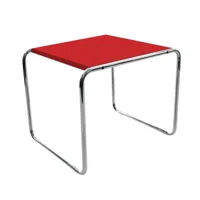 knoll international - laccio -  table de salon carrée - rouge/stratifié/55x48x45cm